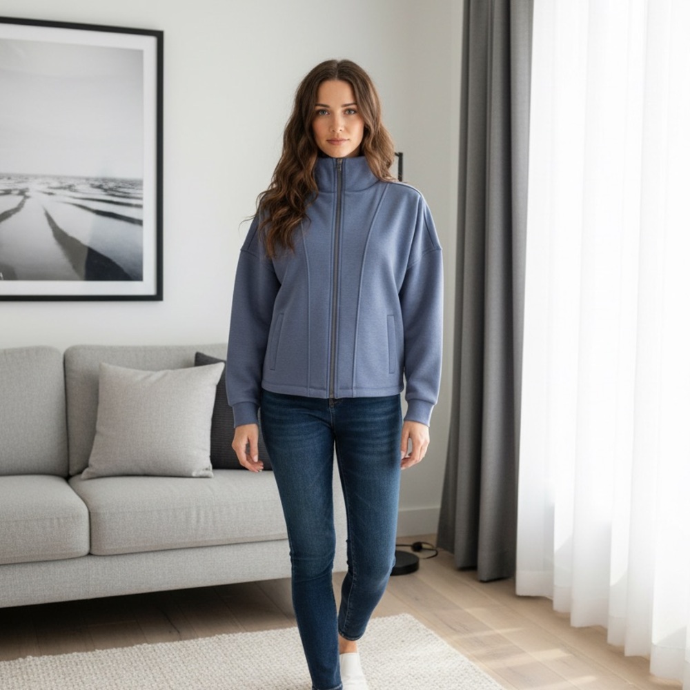 Scuba Full Zip Jacket-Zenana Brand
